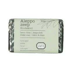 Aleppo Zeep|Gezichtsverzorging*DILLE & KAMILLE Aleppozeep, houtskool, blok 100 gram