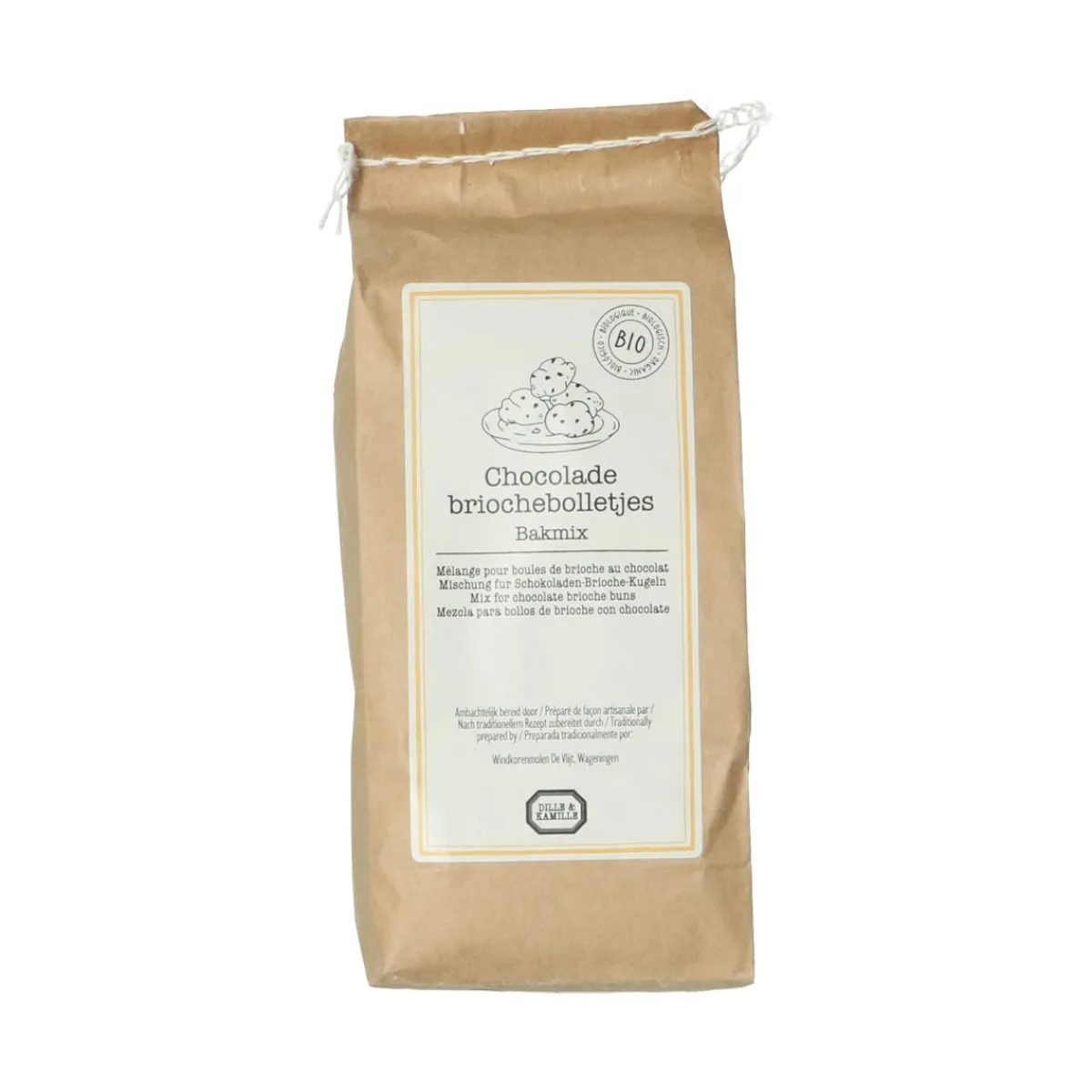 Bakmix|Chocolade*DILLE & KAMILLE Bakmix, chocolade, briochebolletjes, biologisch, 500 gram