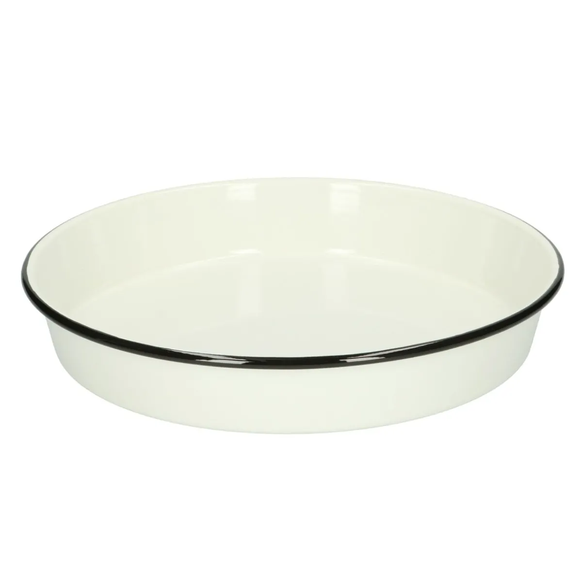 Bakvormen|Kaarsenplateaus*DILLE & KAMILLE Bakvorm, emaille, zwart/wit, Ø 24 cm