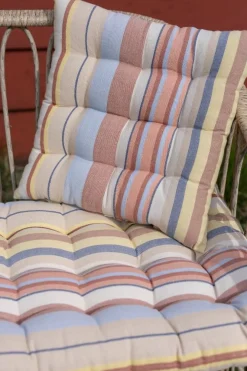 Tuinkussens*DILLE & KAMILLE Bankkussen, GOTS bio-katoen, zomerstreep, 140 x 50 cm