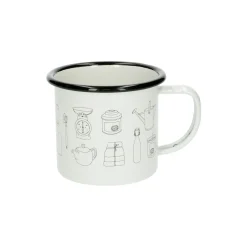 Bekers En Mokken*DILLE & KAMILLE Beker met oor, emaille, iconen, 300 ml