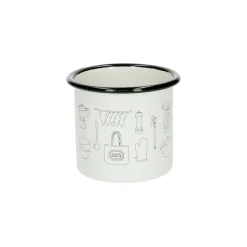 Bekers En Mokken*DILLE & KAMILLE Beker met oor, emaille, iconen, 300 ml