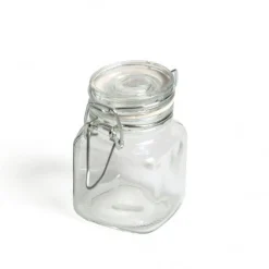 Inmaken & Wecken|Kruidenpotjes*DILLE & KAMILLE Beugelpotje, glas, vierkant, 100 ml