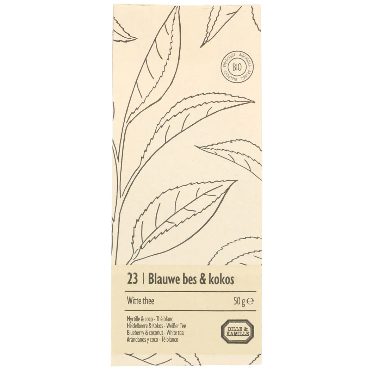 Thee*DILLE & KAMILLE Blauwe bes en kokos, Witte thee, 50 g