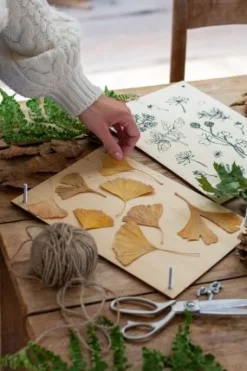 Herfst Decoratie|Diy*DILLE & KAMILLE Bloemenpers, hout, 29,7 x 21 cm