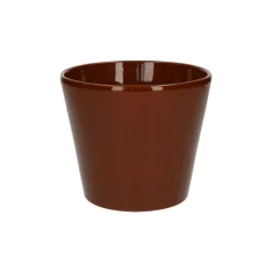 Bloempotten*DILLE & KAMILLE Bloempot, aardewerk, cognacbruin, Ø 15,5 cm