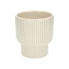 Bloempotten*DILLE & KAMILLE Bloempot, aardewerk, geribbeld, lichtbeige, Ø14 X H15 cm
