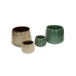 Bloempotten*DILLE & KAMILLE Bloempot 'Juul', aardewerk, groen, Ø 17 cm