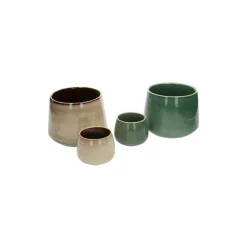 Bloempotten*DILLE & KAMILLE Bloempot 'Juul', aardewerk, groen, Ø 9,5 cm