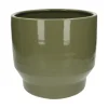 Bloempotten*DILLE & KAMILLE Bloempot 'Pato', aardewerk, saliegroen, Ø24 cm