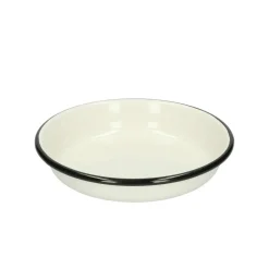Picknick|Borden*DILLE & KAMILLE Bord diep, emaille, zwart/wit, Ø 15 cm