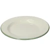 Picknick|Borden*DILLE & KAMILLE Bord, emaille, groengrijs/wit, Ø 26 cm