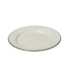 Picknick|Borden*DILLE & KAMILLE Bord, emaille, groengrijs/wit, Ø 22 cm