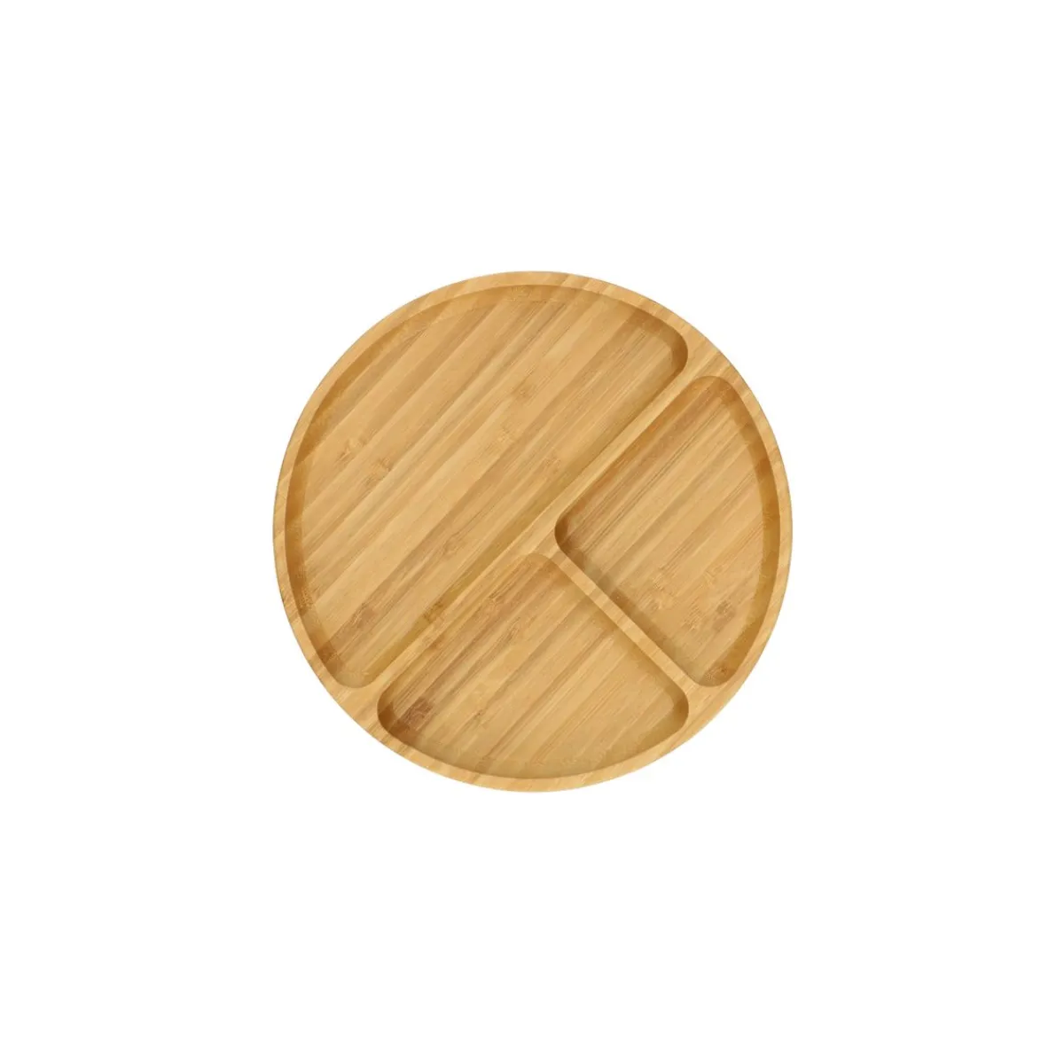 Picknick|Borden*DILLE & KAMILLE Bord met verdeelvakken, bamboe, Ø 20 cm