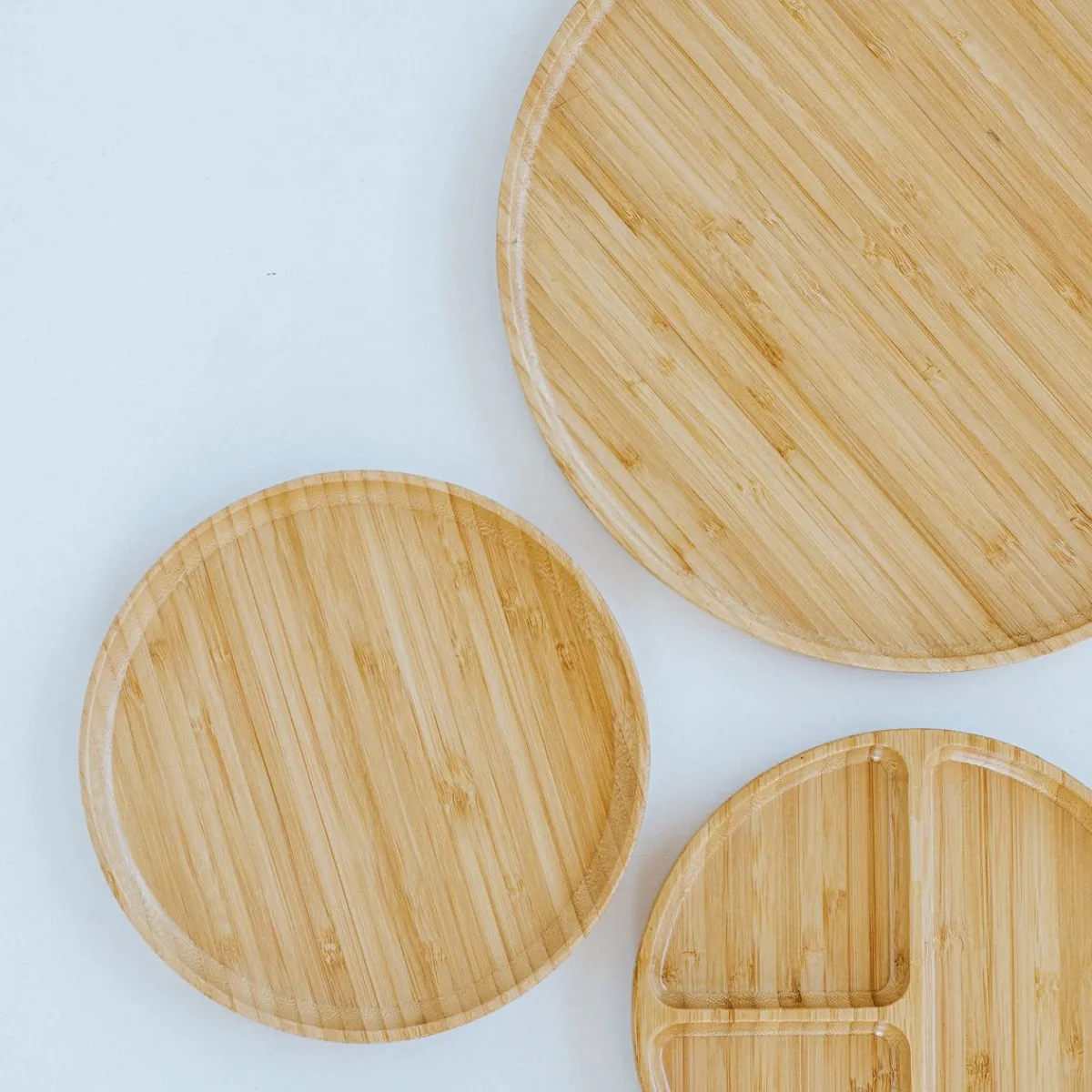 Picknick|Borden*DILLE & KAMILLE Bord met verdeelvakken, bamboe, Ø 20 cm