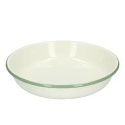 Picknick|Borden*DILLE & KAMILLE Bord pasta, emaille, groengrijs/wit, Ø 23 cm