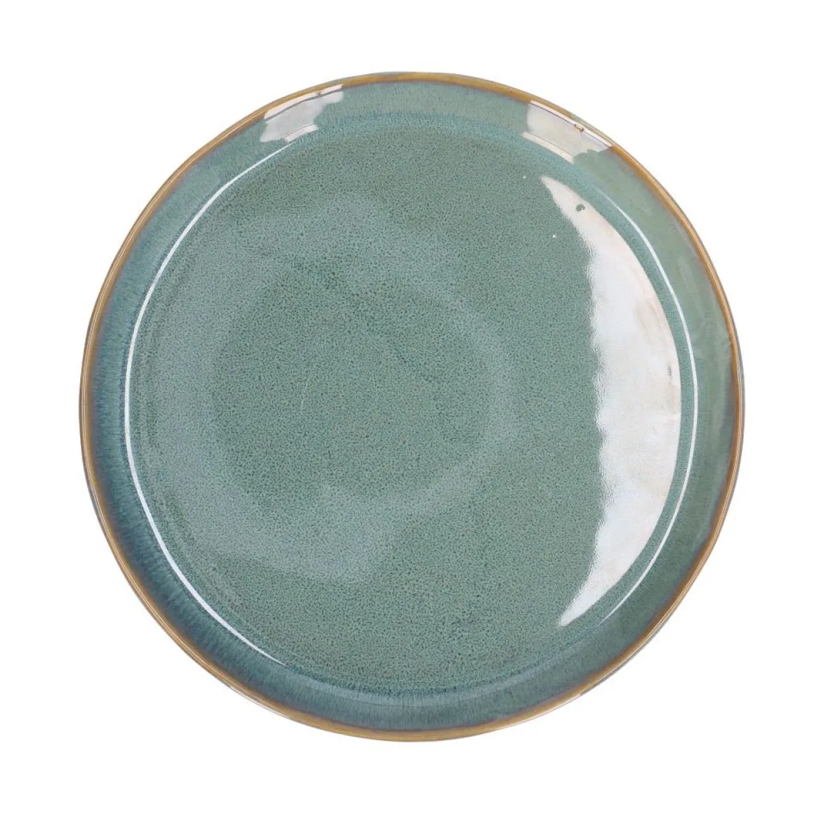 Borden|Serviessets*DILLE & KAMILLE Bord reactieve glazuur, steengoed, groen, Ø 20,5 cm