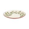 Borden|Serviessets*DILLE & KAMILLE Bord, terracotta, groen blad, 17 cm