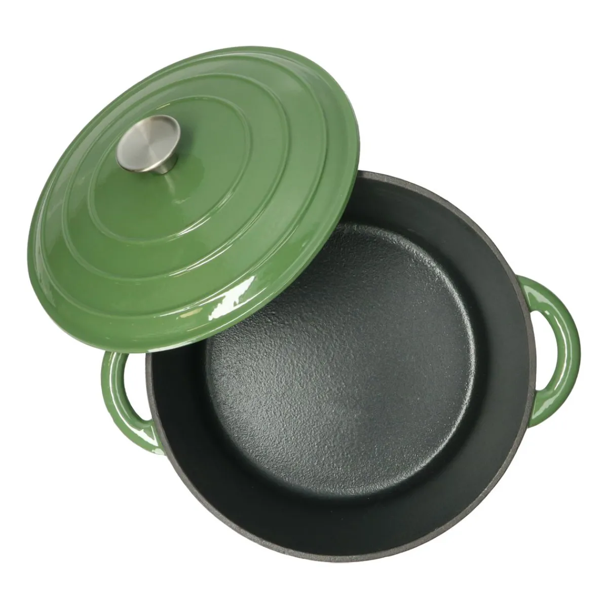 Pannen Vol Smaak|Pannen*DILLE & KAMILLE Braadpan, gietijzer, groen, Ø 29 cm