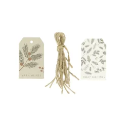 Cadeaulabels*DILLE & KAMILLE Cadeaulabels, kerstgroen, papier, 10 stuks