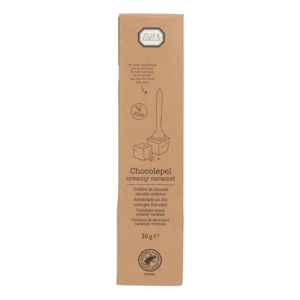 Chocolade|Chocolademelk*DILLE & KAMILLE Chocolade lepel voor chocolademelk, creamy caramel, biologisch, 30 gram