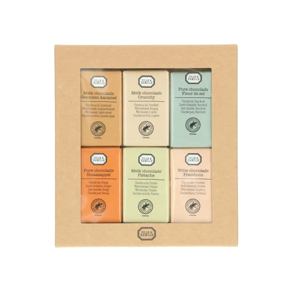 Chocolade*DILLE & KAMILLE Chocolade mini assortiment, 9 gram (12 stuks)