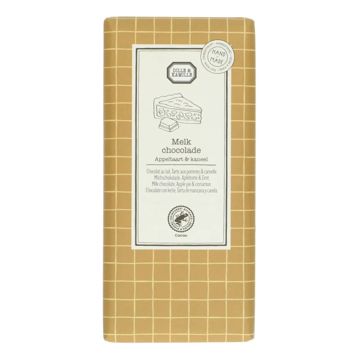 Chocolade*DILLE & KAMILLE Chocoladetablet, melk, appeltaart & kaneel, 130 g