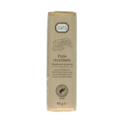 Chocolade*DILLE & KAMILLE Chocoladetablet, puur, hazelnoot praliné, 45 g