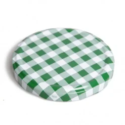 Inmaken & Wecken*DILLE & KAMILLE Deksel, groen/wit geruit, voor inmaakpot glad en inmaakpot met facetten