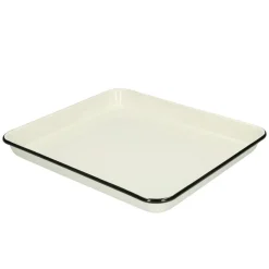 Picknick|Kaarsenplateaus*DILLE & KAMILLE Dienblad, emaille, zwart/wit, 31 x 27 cm