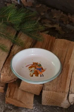 Borden*DILLE & KAMILLE Diep bord, emaille, knuffelende dieren, Ø 14 cm