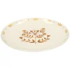Borden*DILLE & KAMILLE Dinerbord, steengoed, gedecoreerd met takjes, oker, Ø28 cm