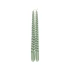Vorm Kaarsen|Gedraaide Kaarsen*DILLE & KAMILLE Dinerkaars gedraaid, groen, 29 cm, set van 2