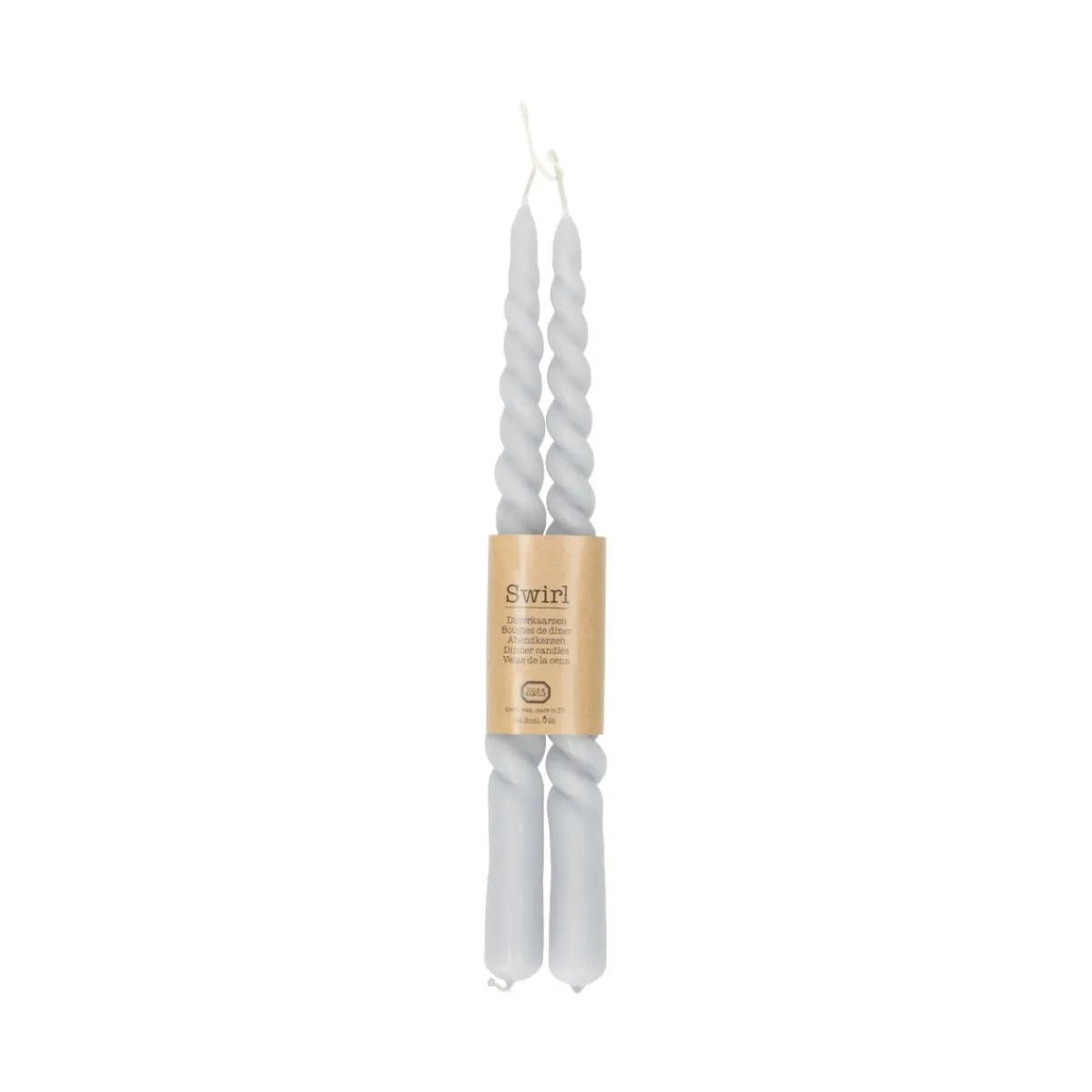 Vorm Kaarsen|Gedraaide Kaarsen*DILLE & KAMILLE Dinerkaars gedraaid, lavendel, 29 cm, set van 2