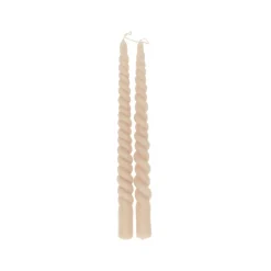 Vorm Kaarsen|Gedraaide Kaarsen*DILLE & KAMILLE Dinerkaars gedraaid, roze, 29 cm, set van 2