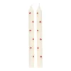 Warm Wonen|Herfst Decoratie*DILLE & KAMILLE Dinerkaarsen, wit met paddenstoelen, 25 cm, 2 stuks
