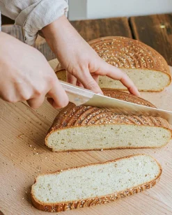 Keuken- & Schilmessen*DILLE & KAMILLE D&K broodmes, beukenhouten handvat, 32 cm