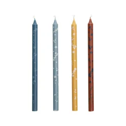 Dinerkaarsen*DILLE & KAMILLE Dunne kaarsen met print, 4 stuks, 20 cm
