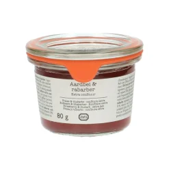Confituur*DILLE & KAMILLE Extra-confituur, aardbei & rabarber, 80 gram