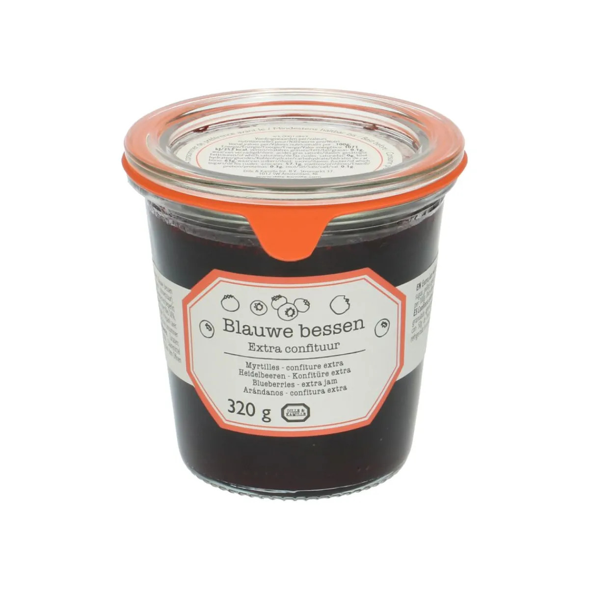 Confituur*DILLE & KAMILLE Extra-confituur, blauwe bessen, 320 gram