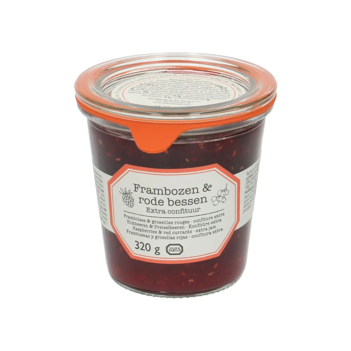 Confituur*DILLE & KAMILLE Extra-confituur, frambozen & bessen, 320 gram