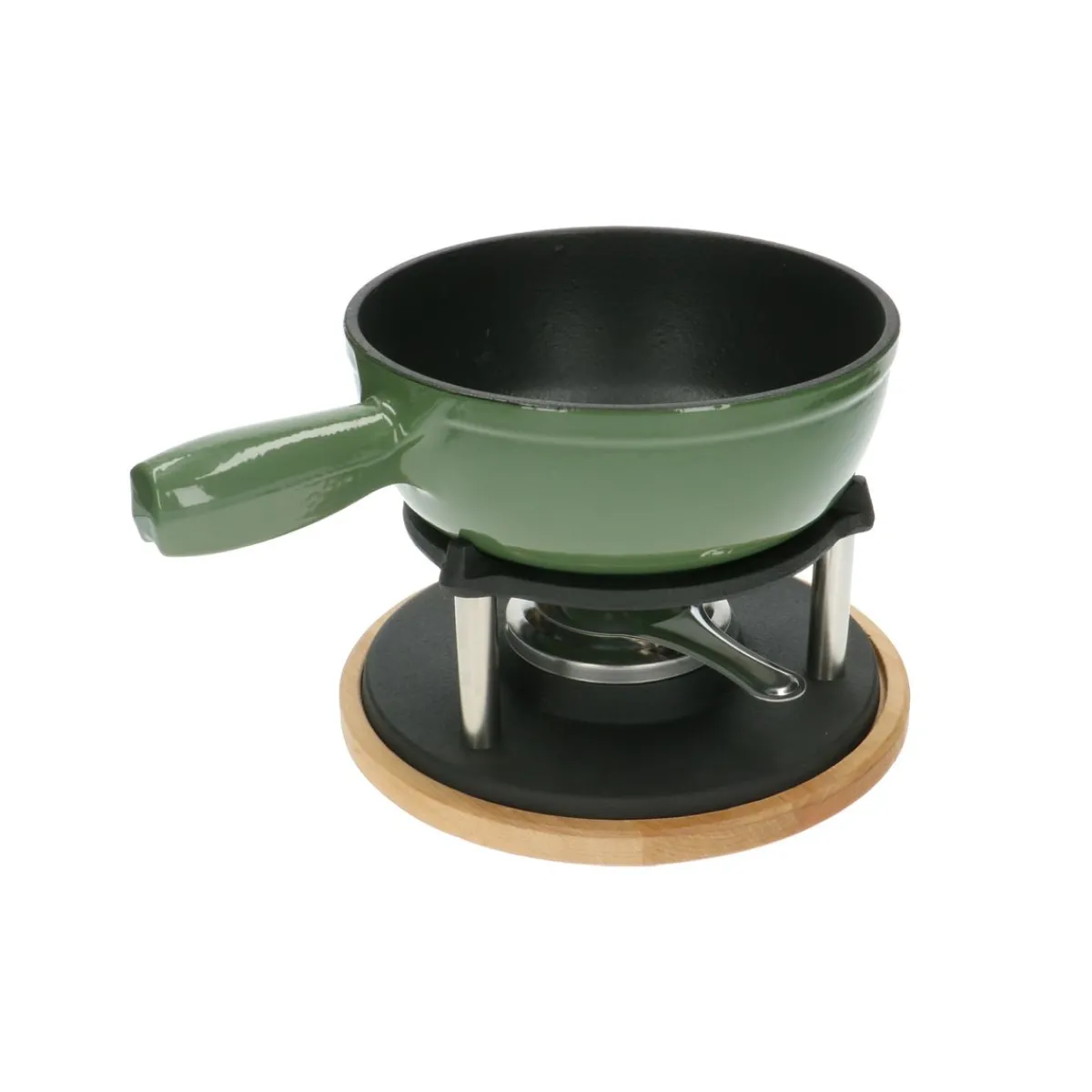 Pannen|Fondue*DILLE & KAMILLE Fonduepan, gietijzer, groen