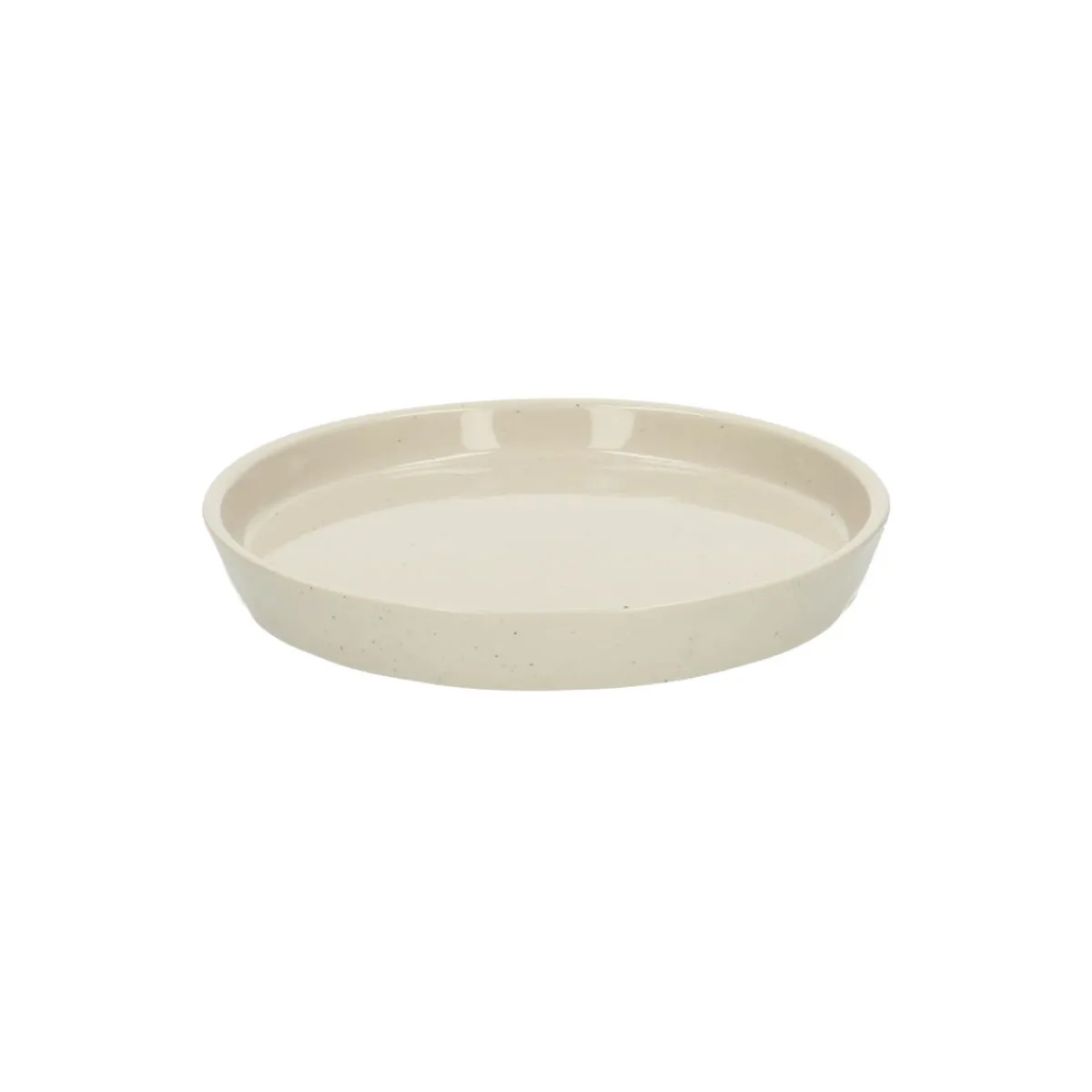 Dessert|Borden*DILLE & KAMILLE Gebaksbord, steengoed, beige, spikkel, Ø 15 cm