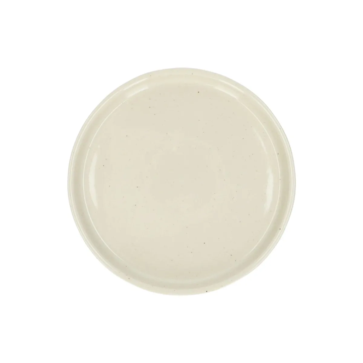 Dessert|Borden*DILLE & KAMILLE Gebaksbord, steengoed, beige, spikkel, Ø 15 cm