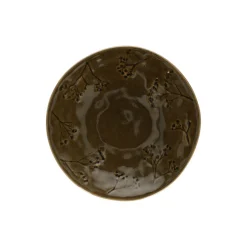 Borden*DILLE & KAMILLE Gebaksbordje, steengoed, donkergroen, Ø17 X 2 cm