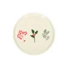 Borden*DILLE & KAMILLE Gebaksbordje, steengoed, offwhite, kersttakjes, Ø 15 cm