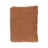 Warm Wonen|Herfst Decoratie*DILLE & KAMILLE Gebreid plaid, GOTS bio-katoen, bruin, 130 x 170 cm