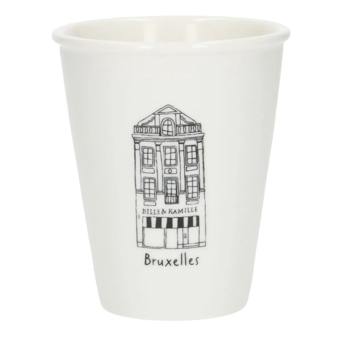 Bekers En Mokken*DILLE & KAMILLE Gevel mok, Brussel Grasmarkt, porselein, 200 ml