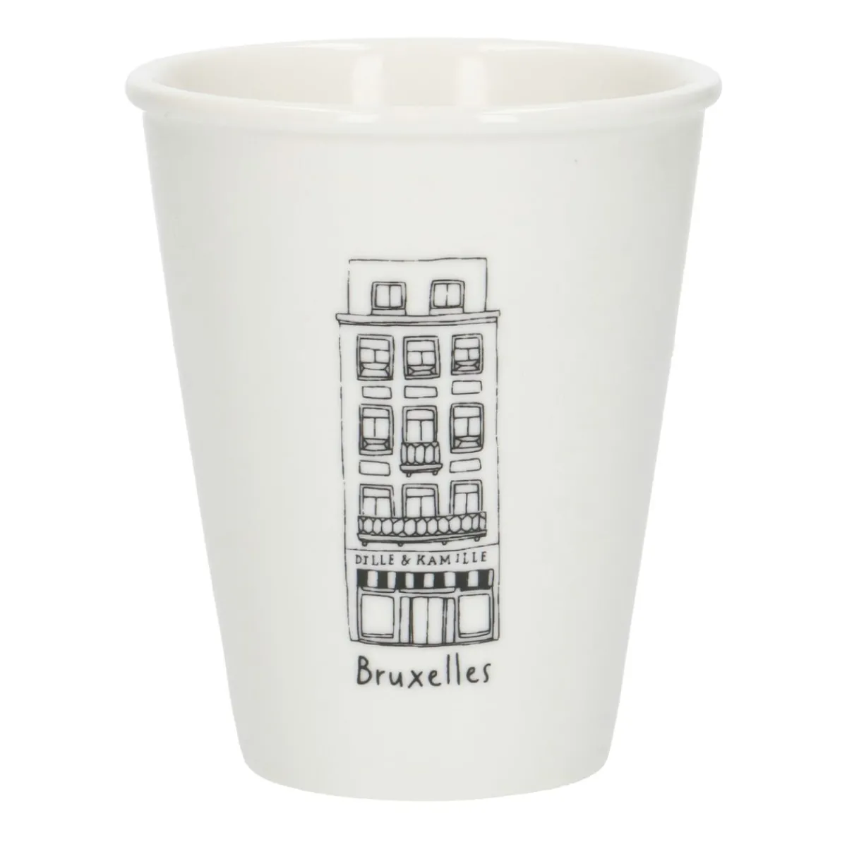 Bekers En Mokken*DILLE & KAMILLE Gevel mok, Brussel Jean Stas, porselein, 200 ml