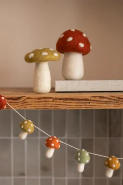 Warm Wonen|Herfst Decoratie*DILLE & KAMILLE Grote paddenstoel, vilt, rood, ca. 14 cm